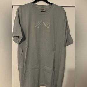 Women’s Green T-Shirt with embroidered Sunburst Design